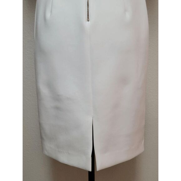 CALVIN KLEIN Women's Cold-Shoulder White Scuba Sheath Dress SIZE 6 - Picture 7 of 16